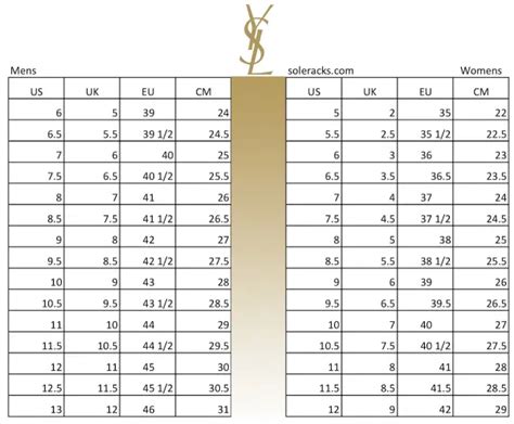 saint laurent shoe size guide.